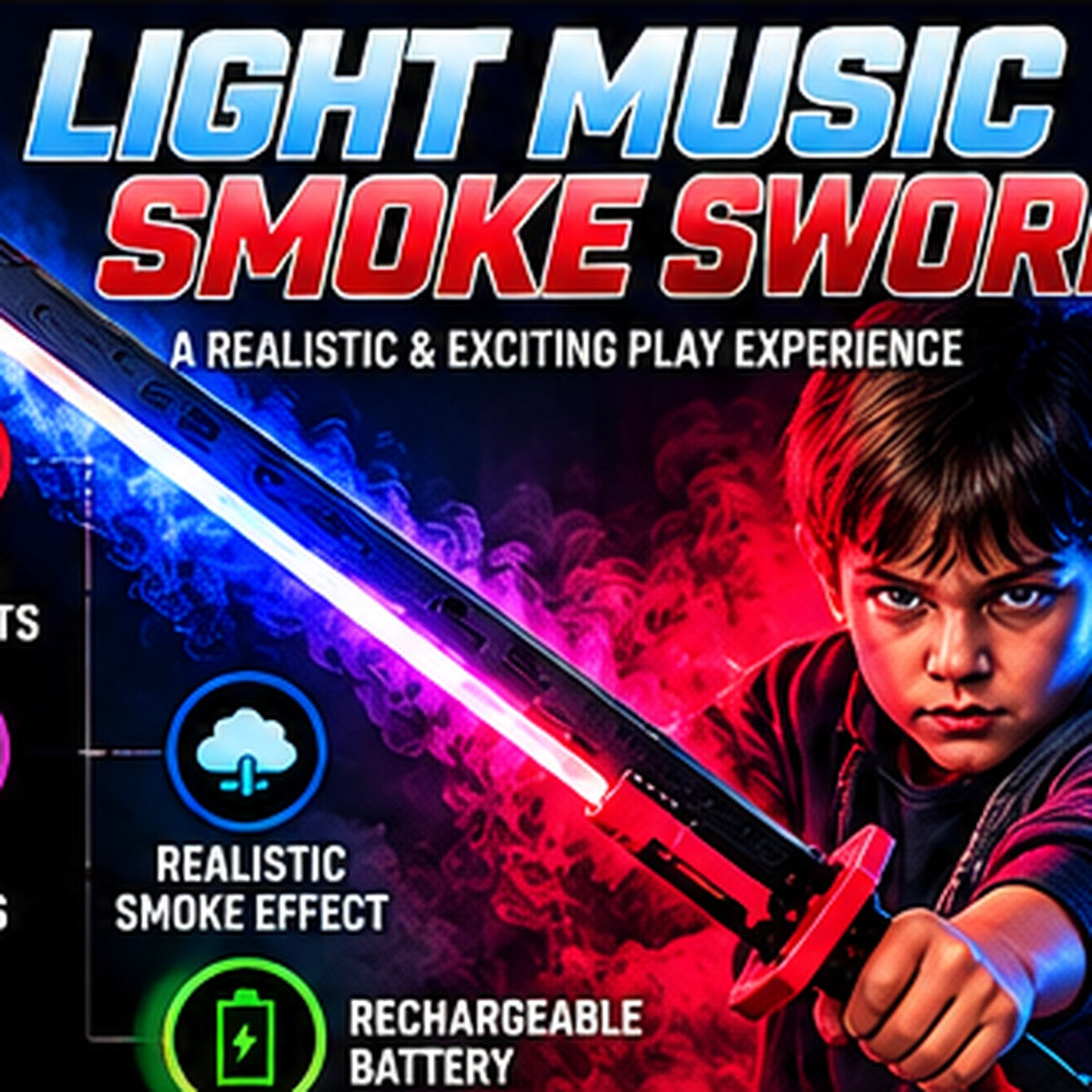 Light & Music Smoke Toy Sword
