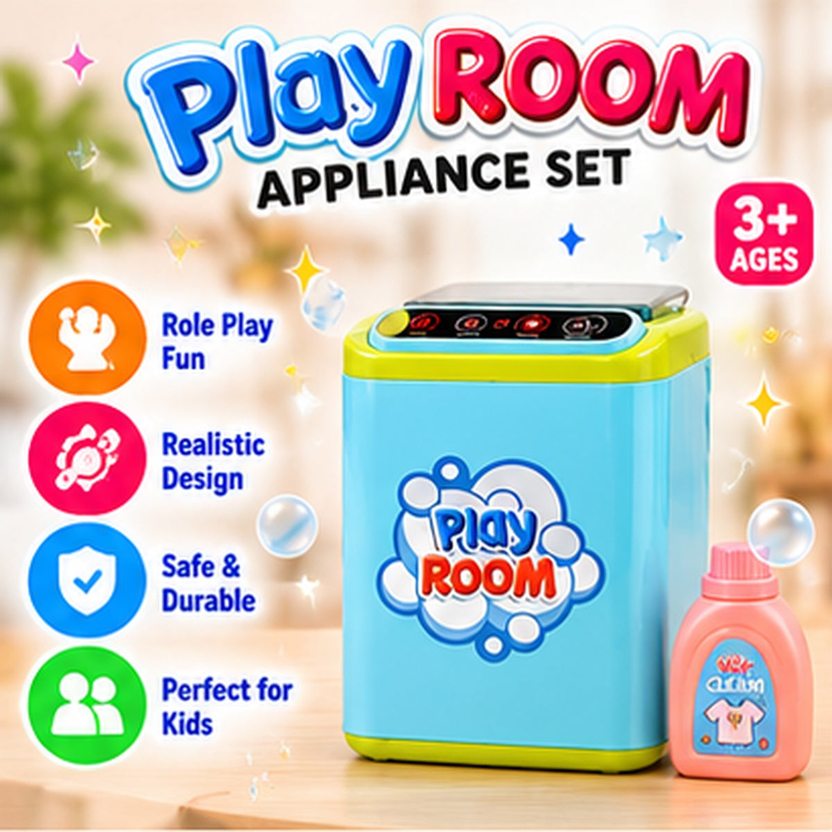 Interactive Vacuum Cleaner & Washing Machine Toy