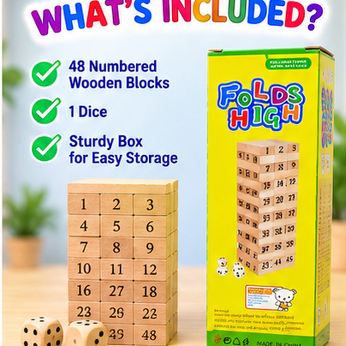 Wooden Number Stacking Tower