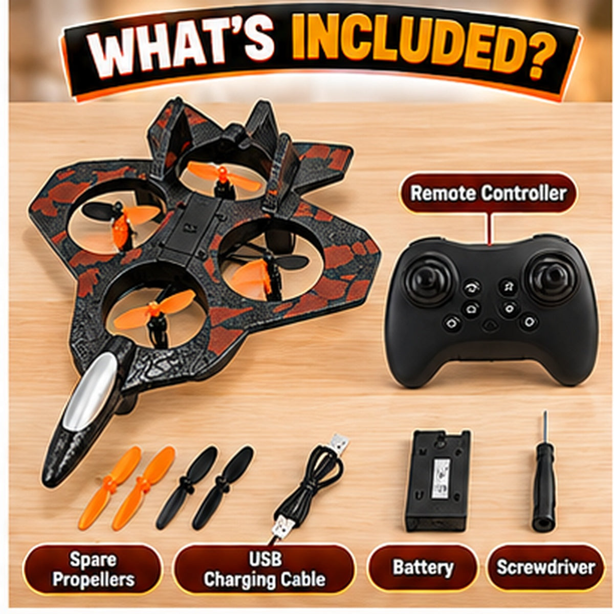 Remote Control Flying Quadcopter with LED Lights