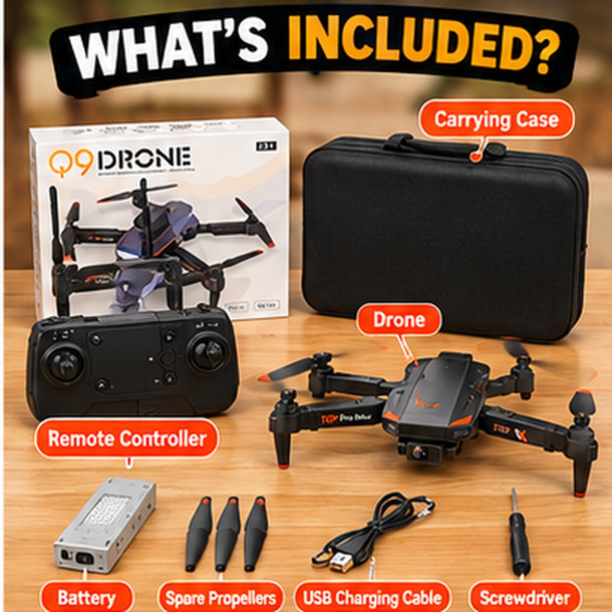 Q9 Foldable RC Drone with HD Camera