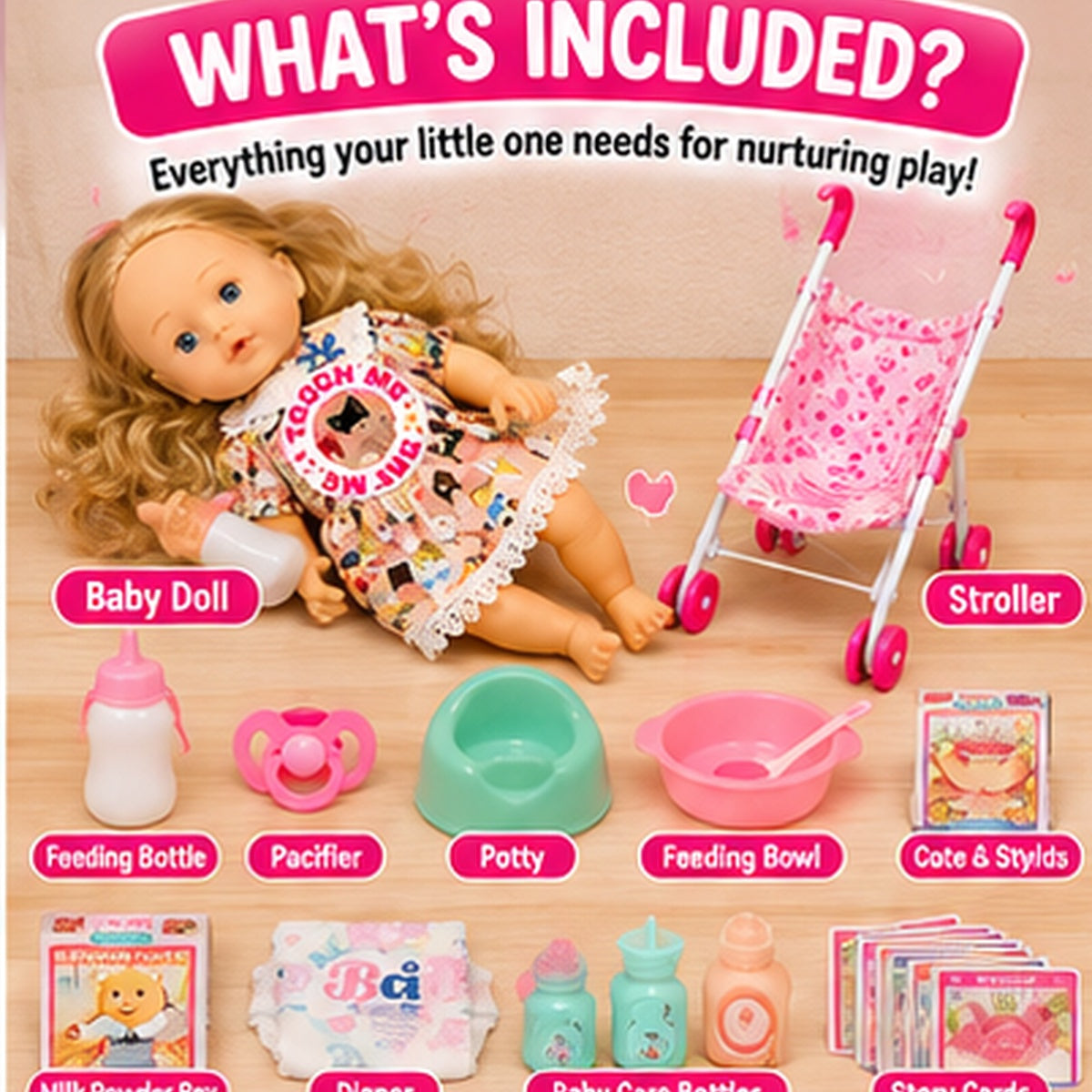 16-Piece Doll & Accessories Collection