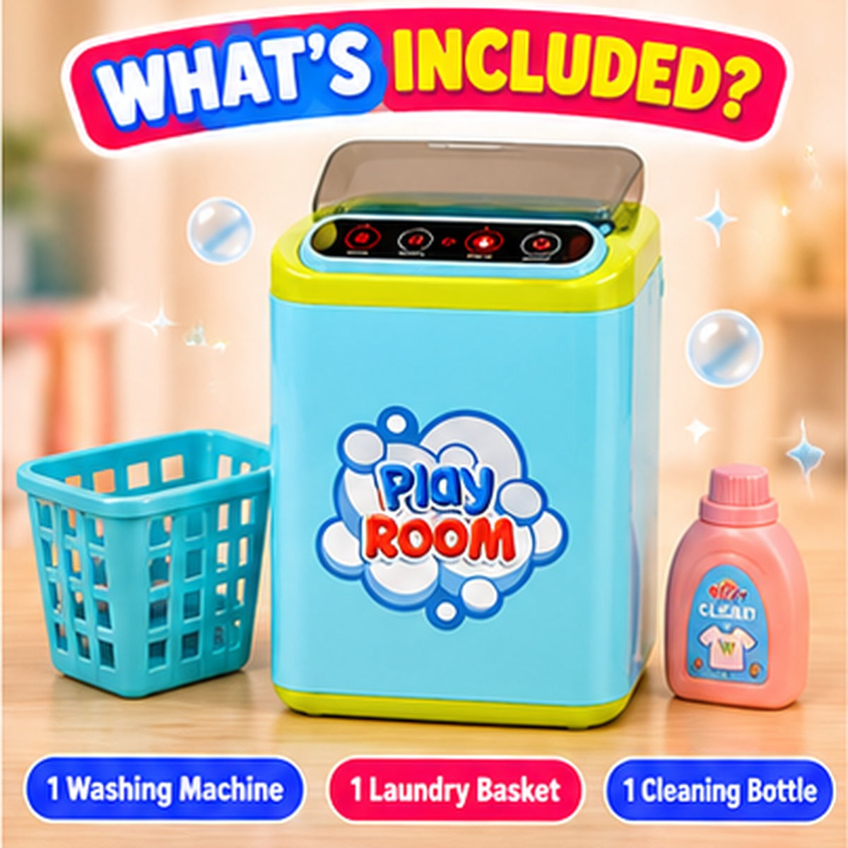 Interactive Vacuum Cleaner & Washing Machine Toy