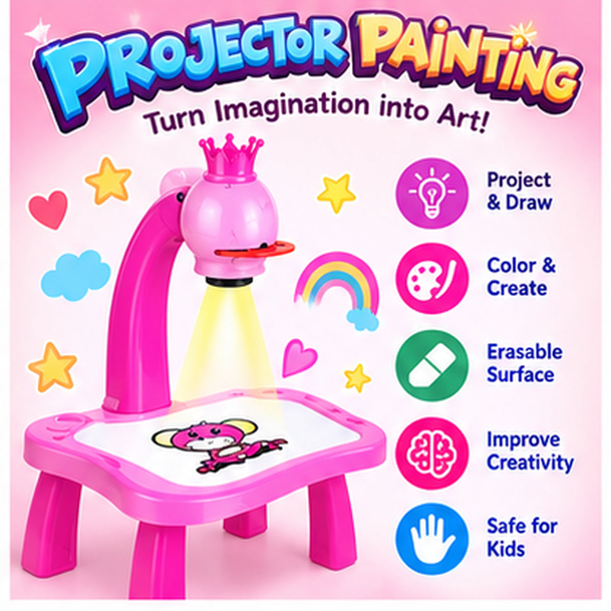 Kids Projector Painting Set with 12 Watercolour Pens