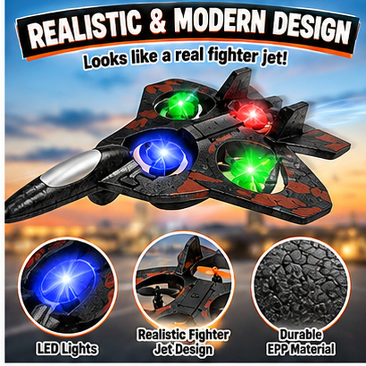 Remote Control Flying Quadcopter with LED Lights