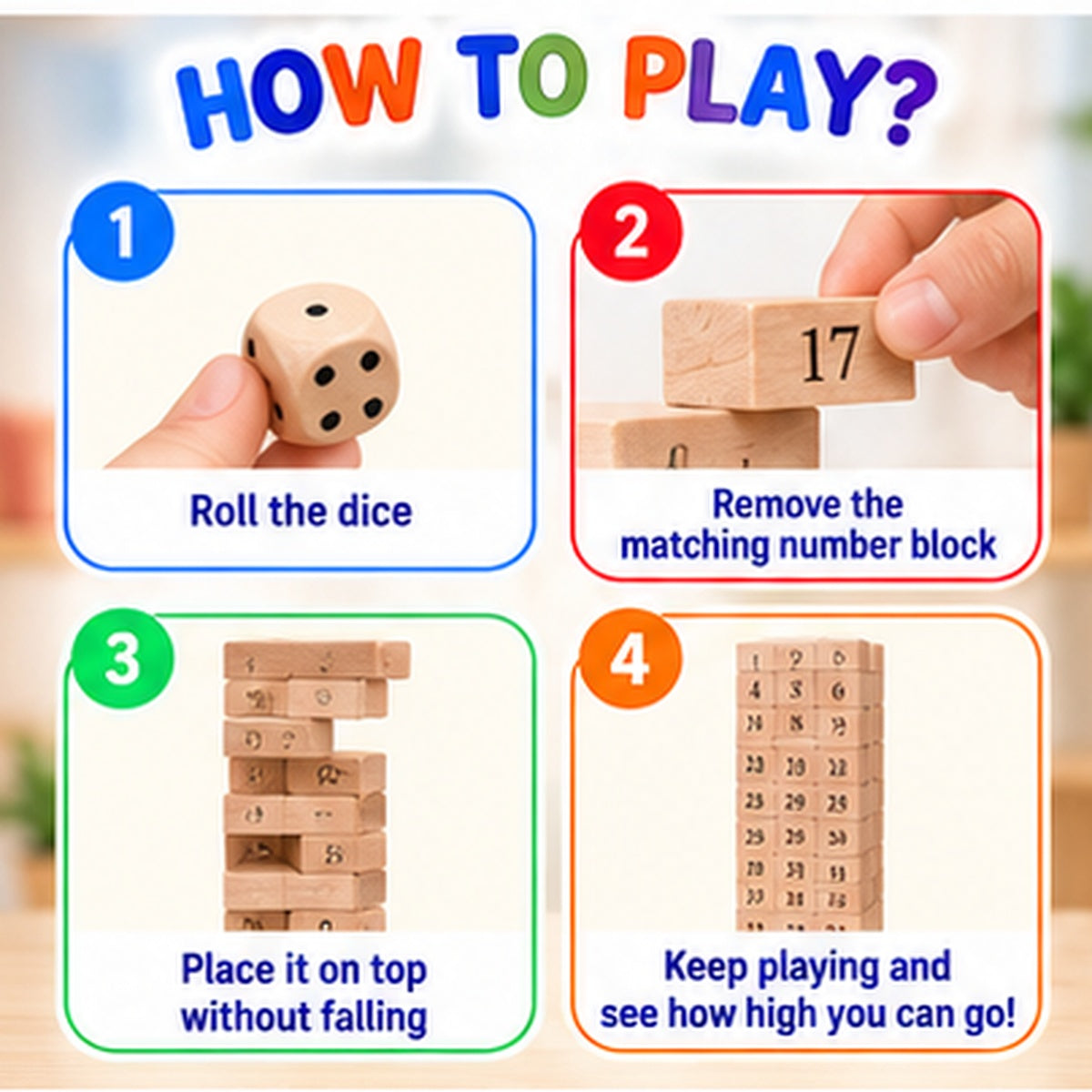 Wooden Number Stacking Tower