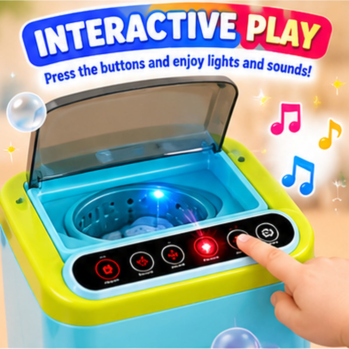 Interactive Vacuum Cleaner & Washing Machine Toy