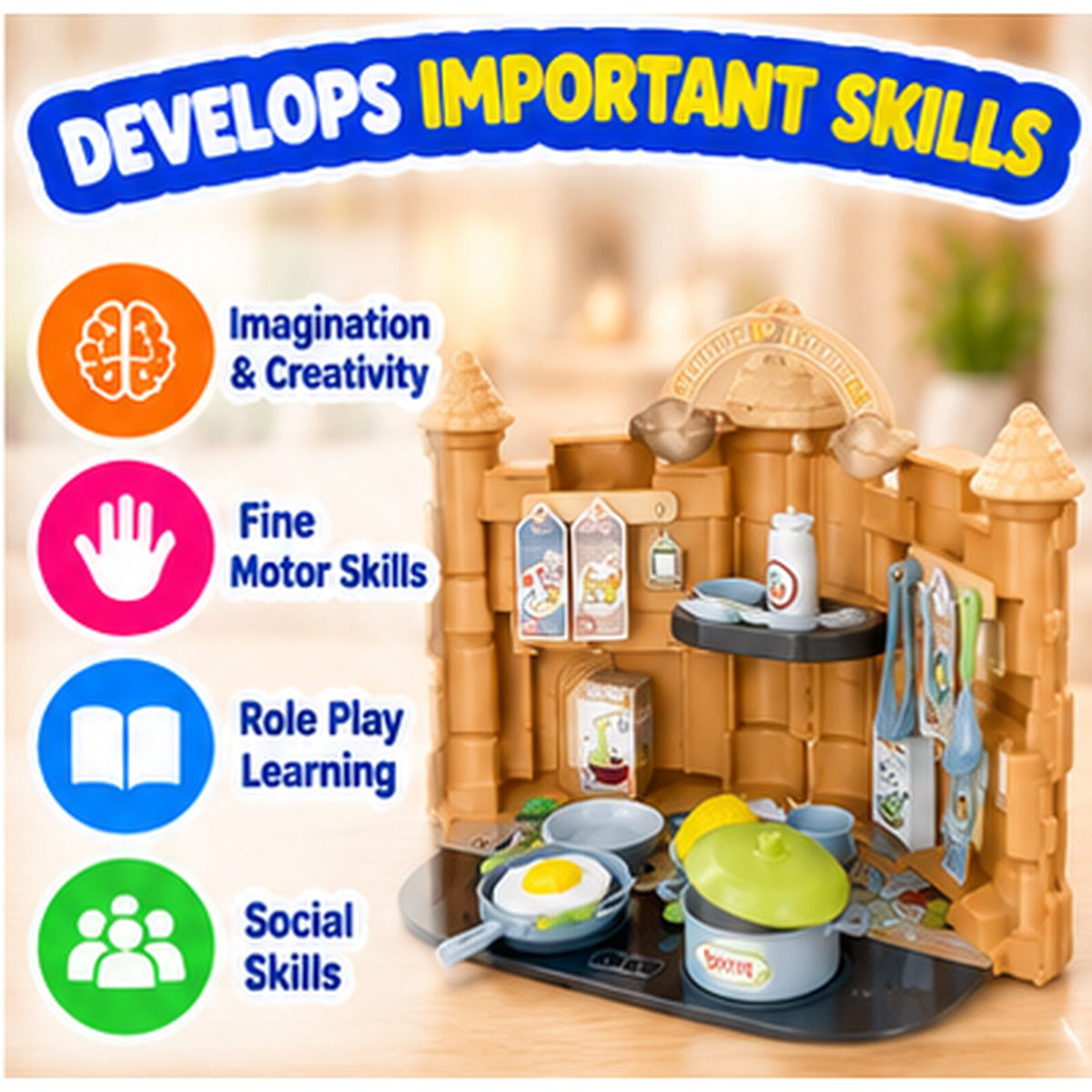 45-Piece Pretend Cooking & Housekeeping Set