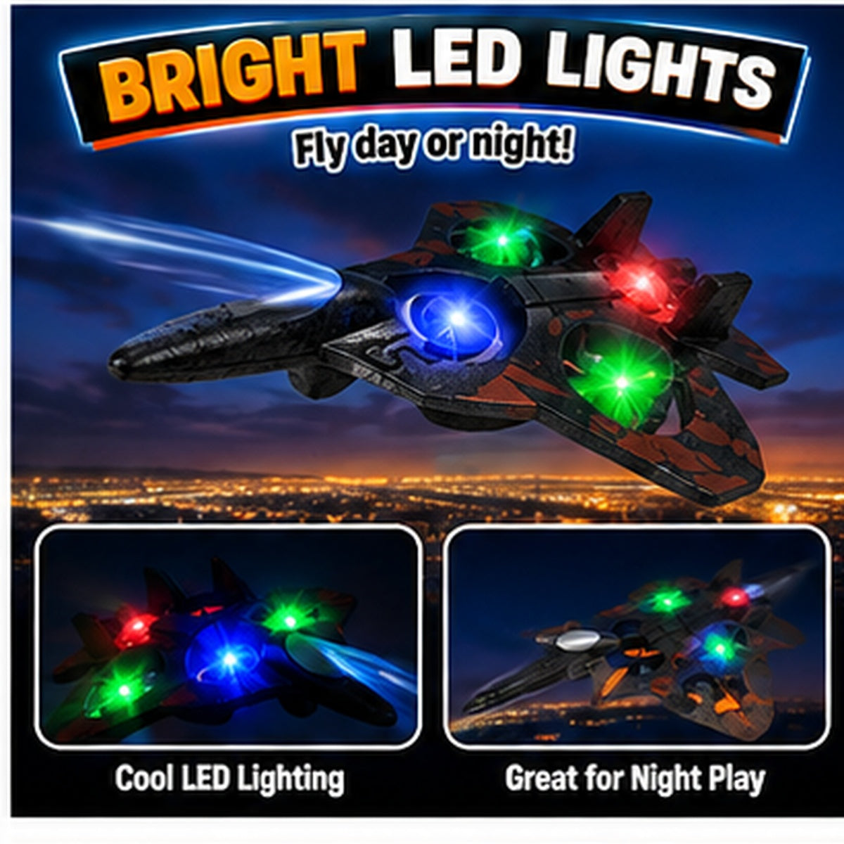 Remote Control Flying Quadcopter with LED Lights
