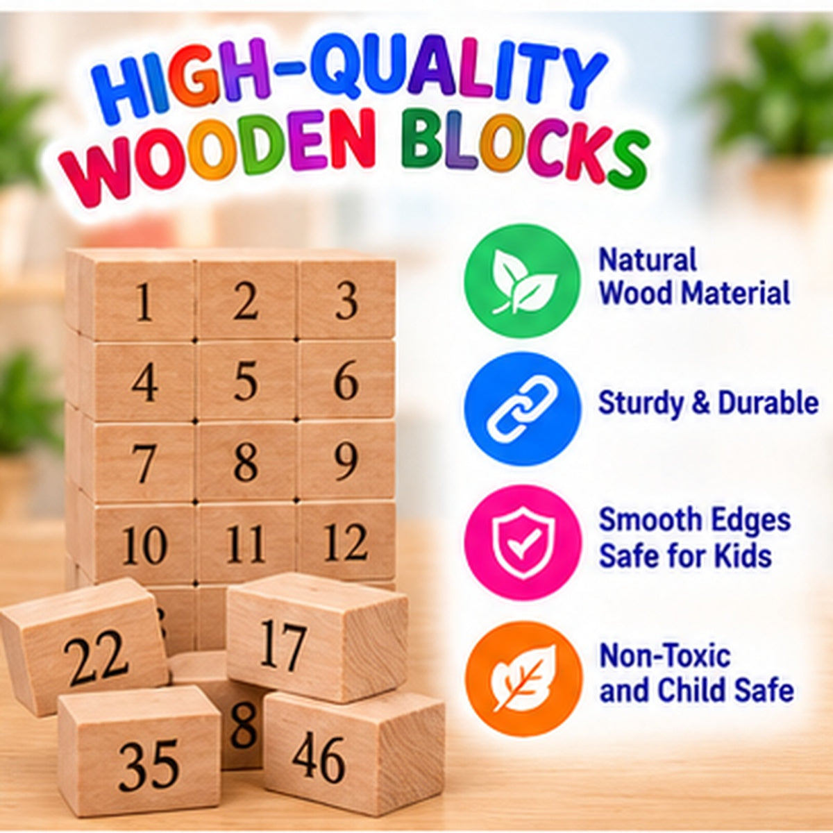 Wooden Number Stacking Tower