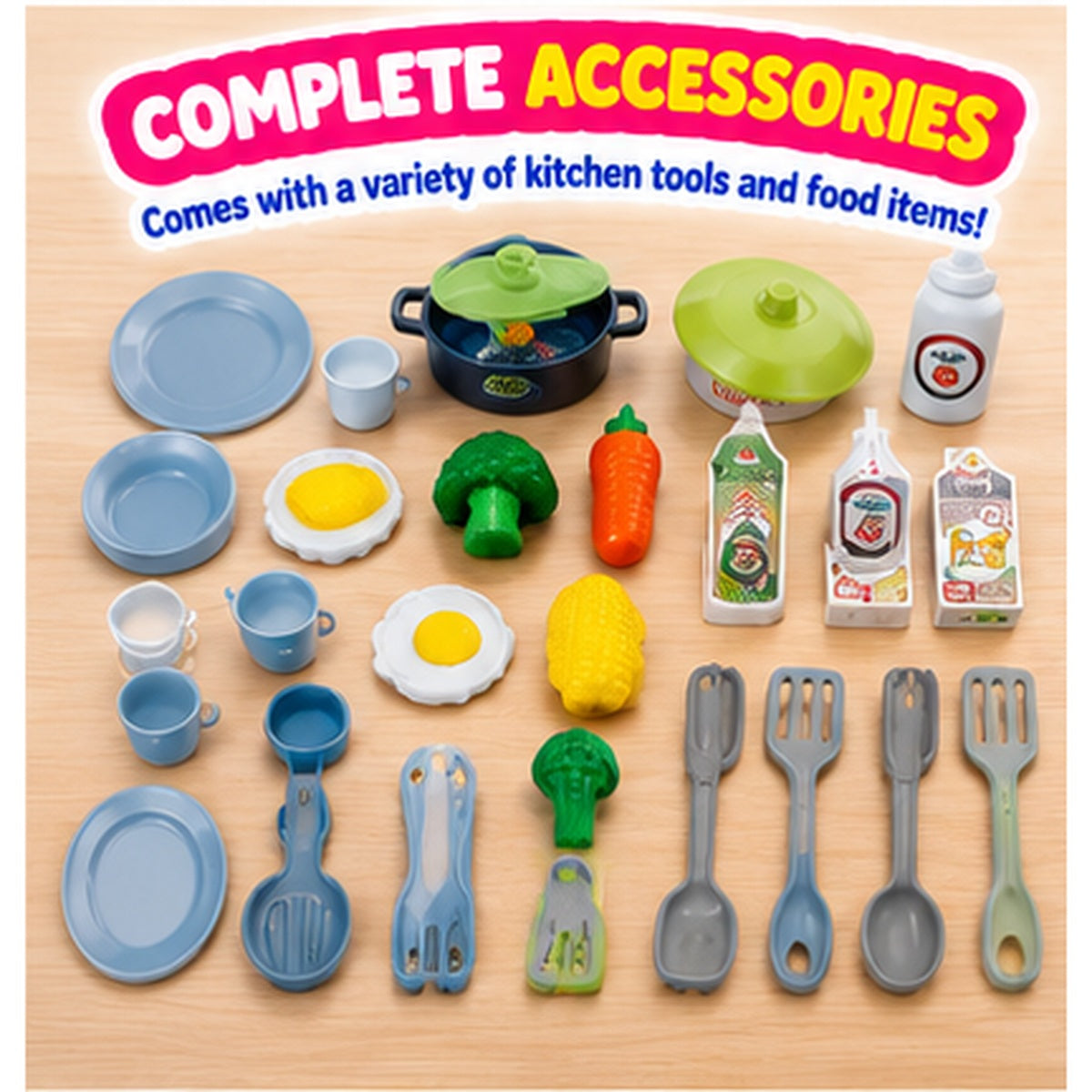 45-Piece Pretend Cooking & Housekeeping Set