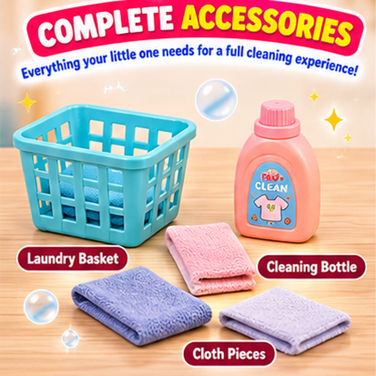 Interactive Vacuum Cleaner & Washing Machine Toy