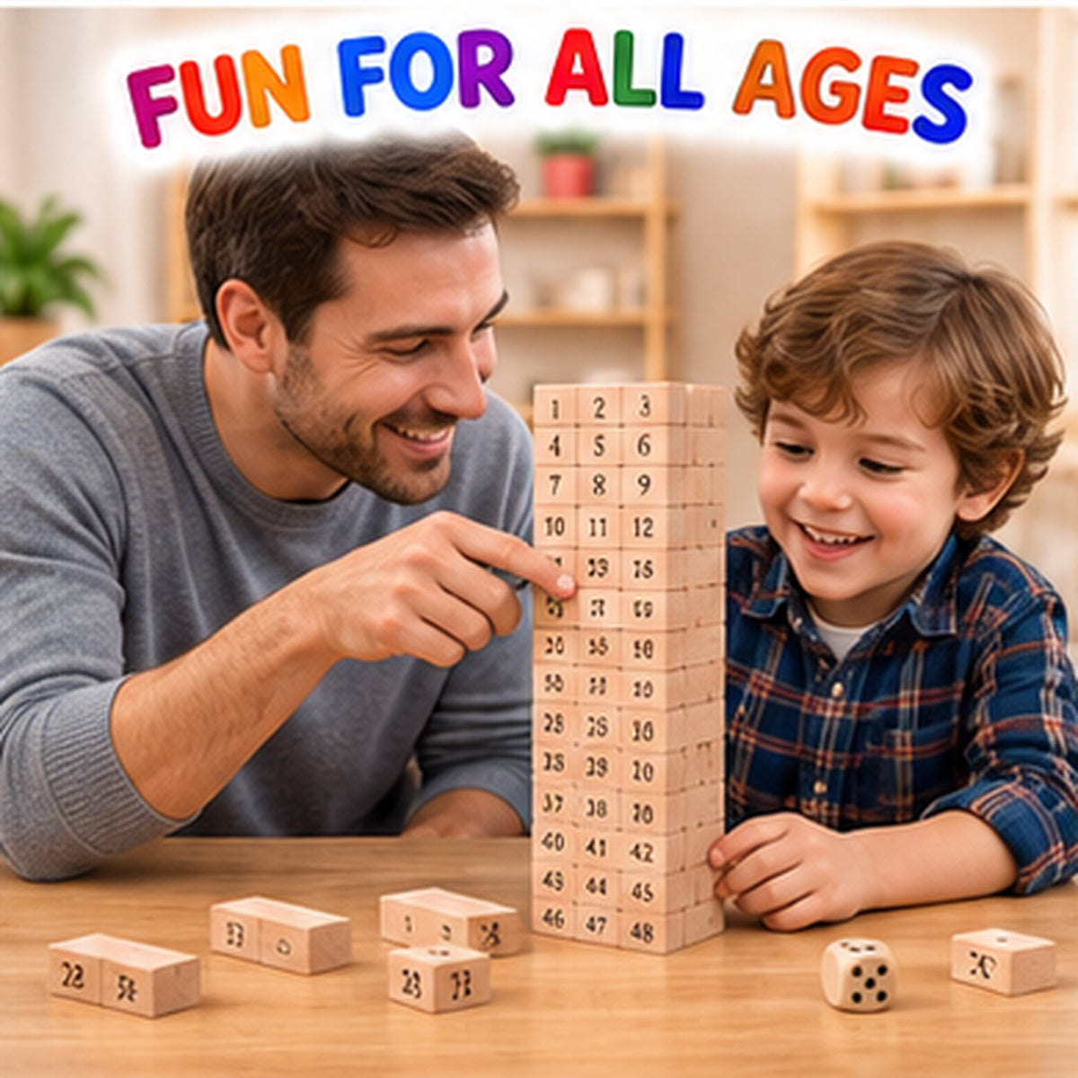Wooden Number Stacking Tower