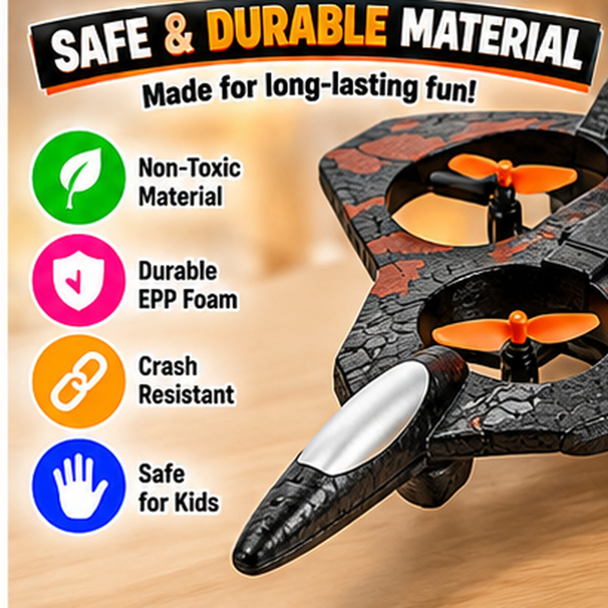 Remote Control Flying Quadcopter with LED Lights