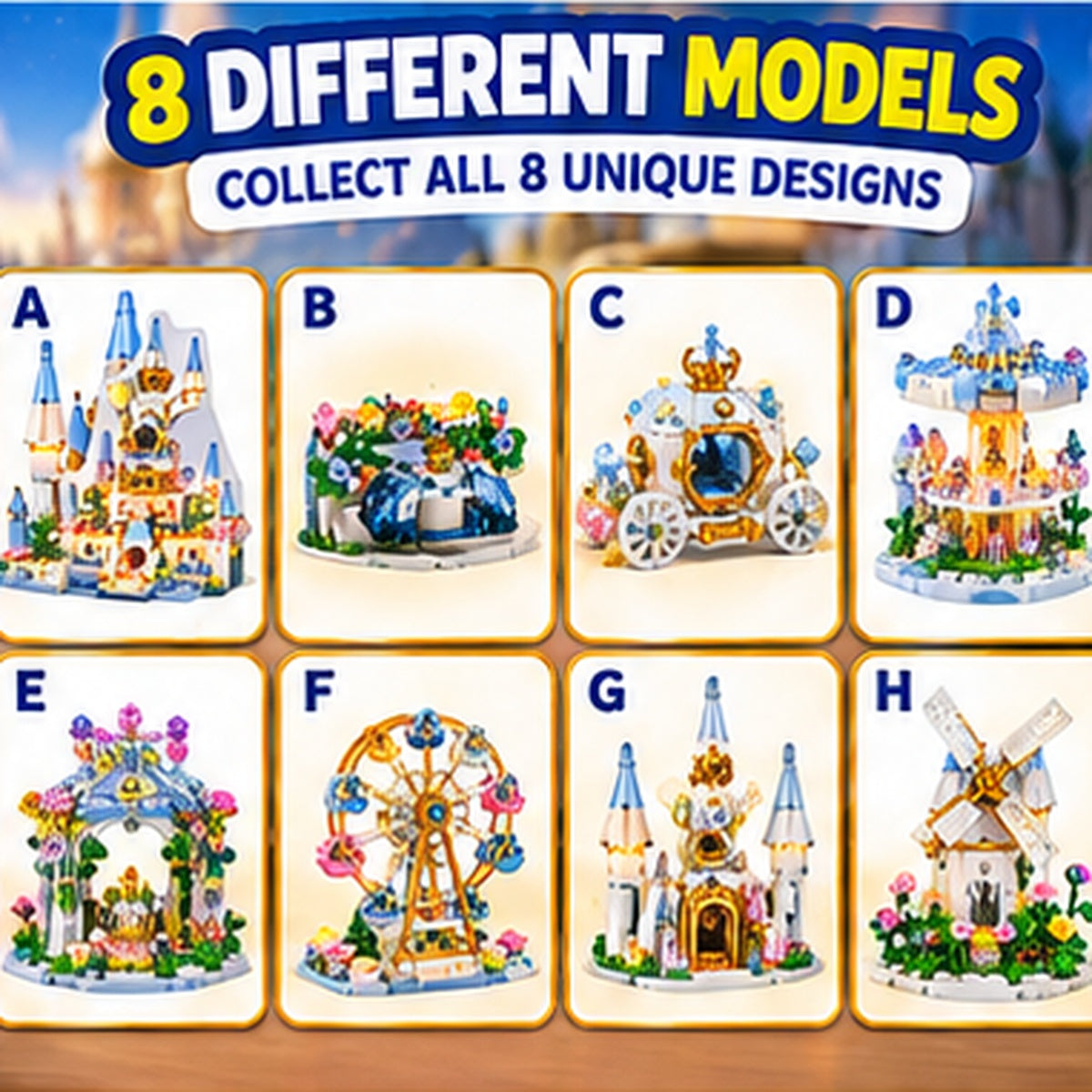 Wonderland Castle Building Blocks Set – 8 Models