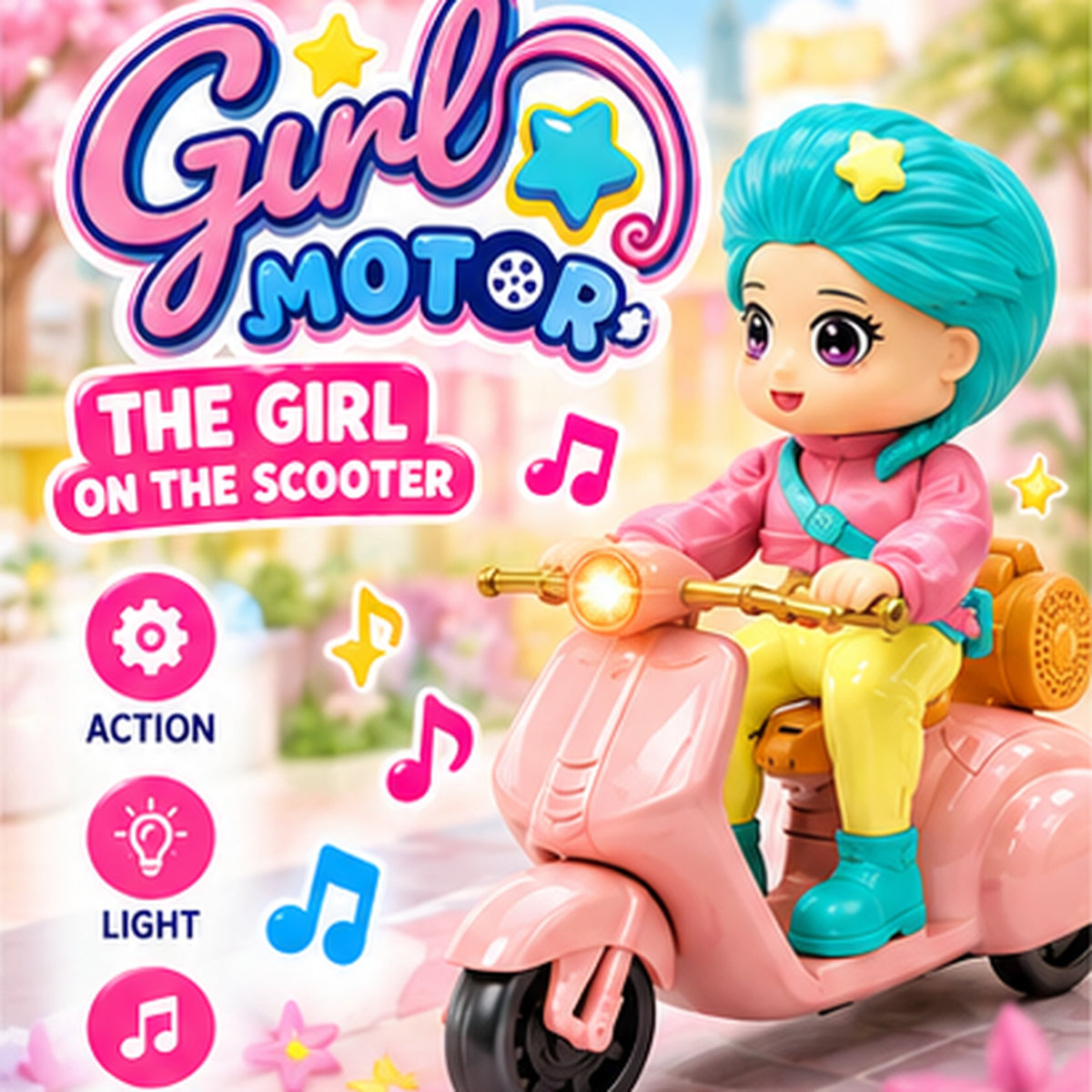 Fashion Doll with Electric Toy Scooter