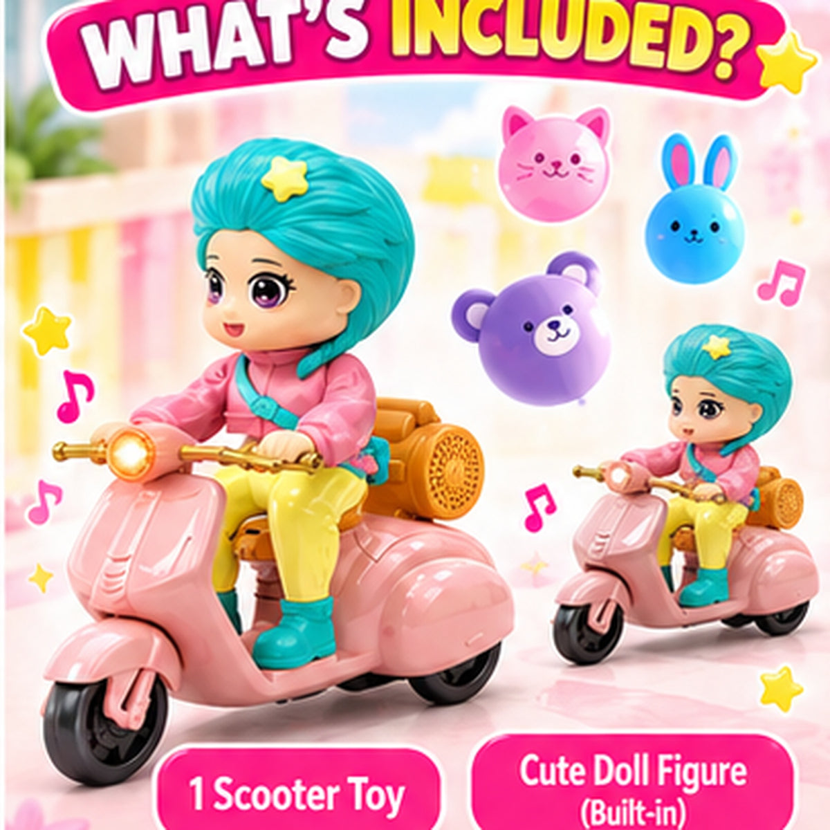 Fashion Doll with Electric Toy Scooter