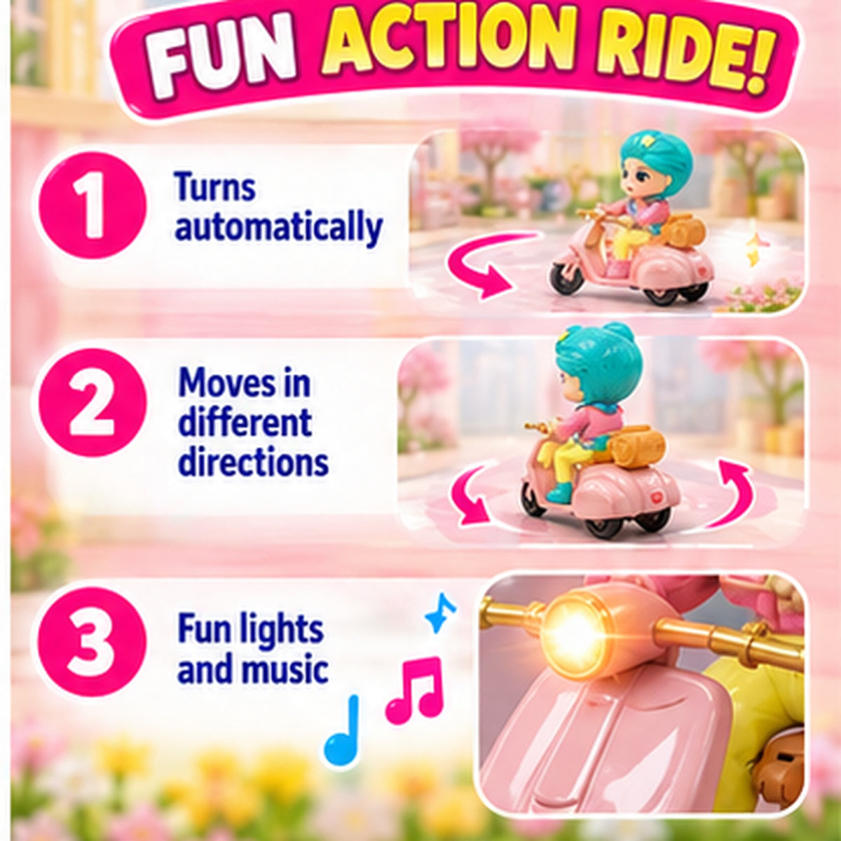 Fashion Doll with Electric Toy Scooter
