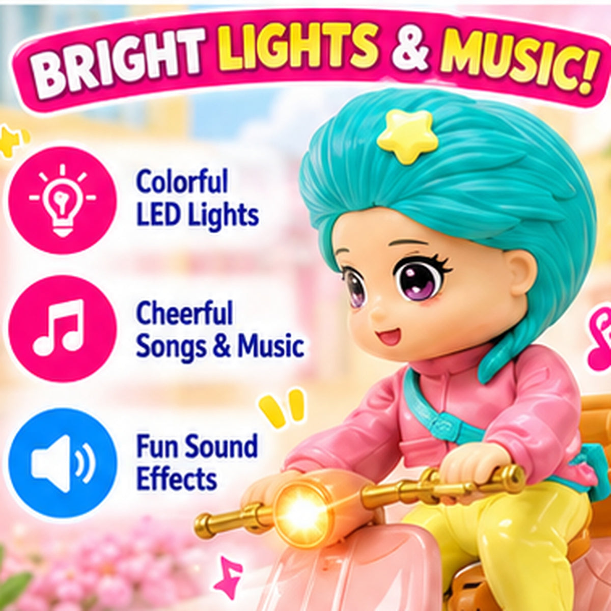 Fashion Doll with Electric Toy Scooter