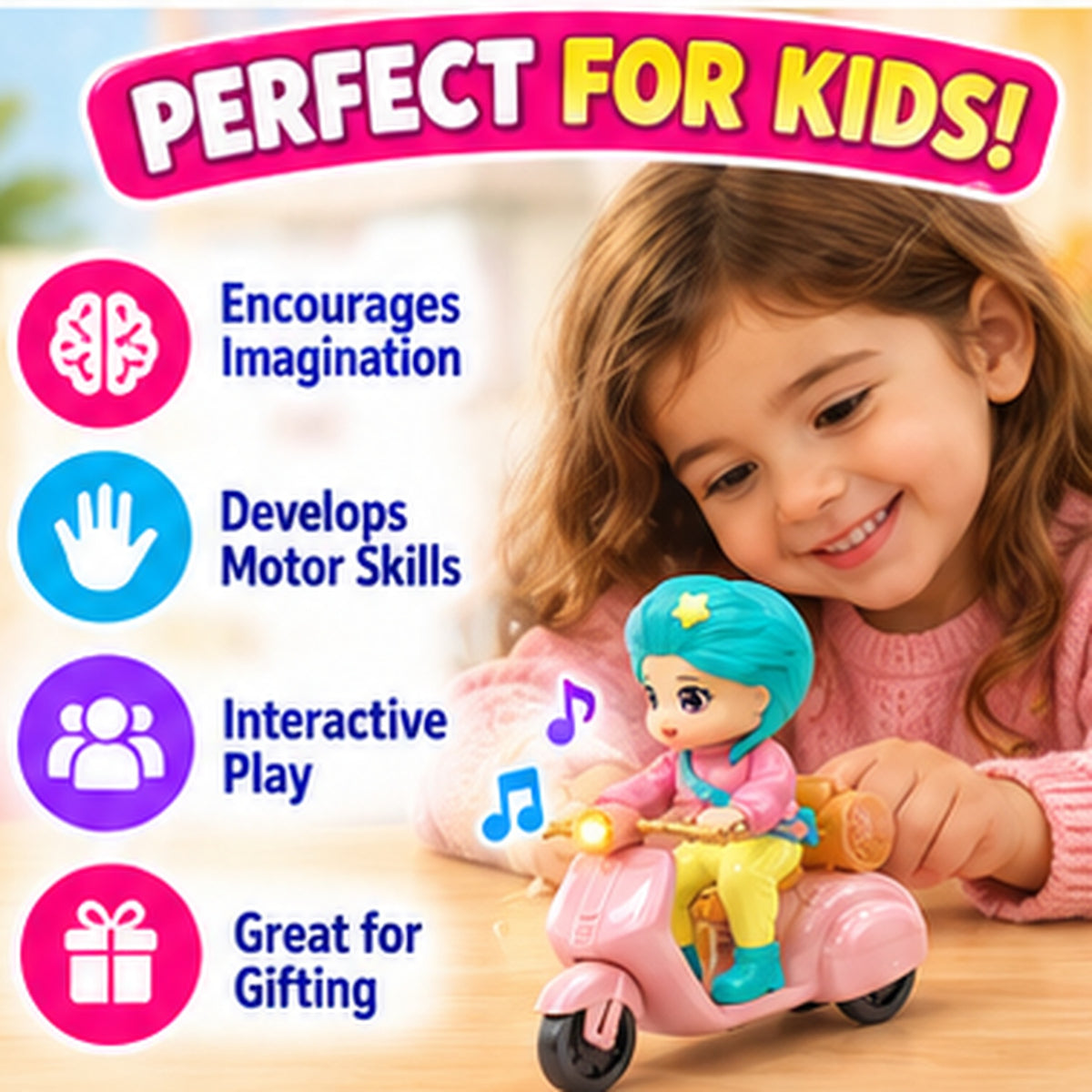 Fashion Doll with Electric Toy Scooter