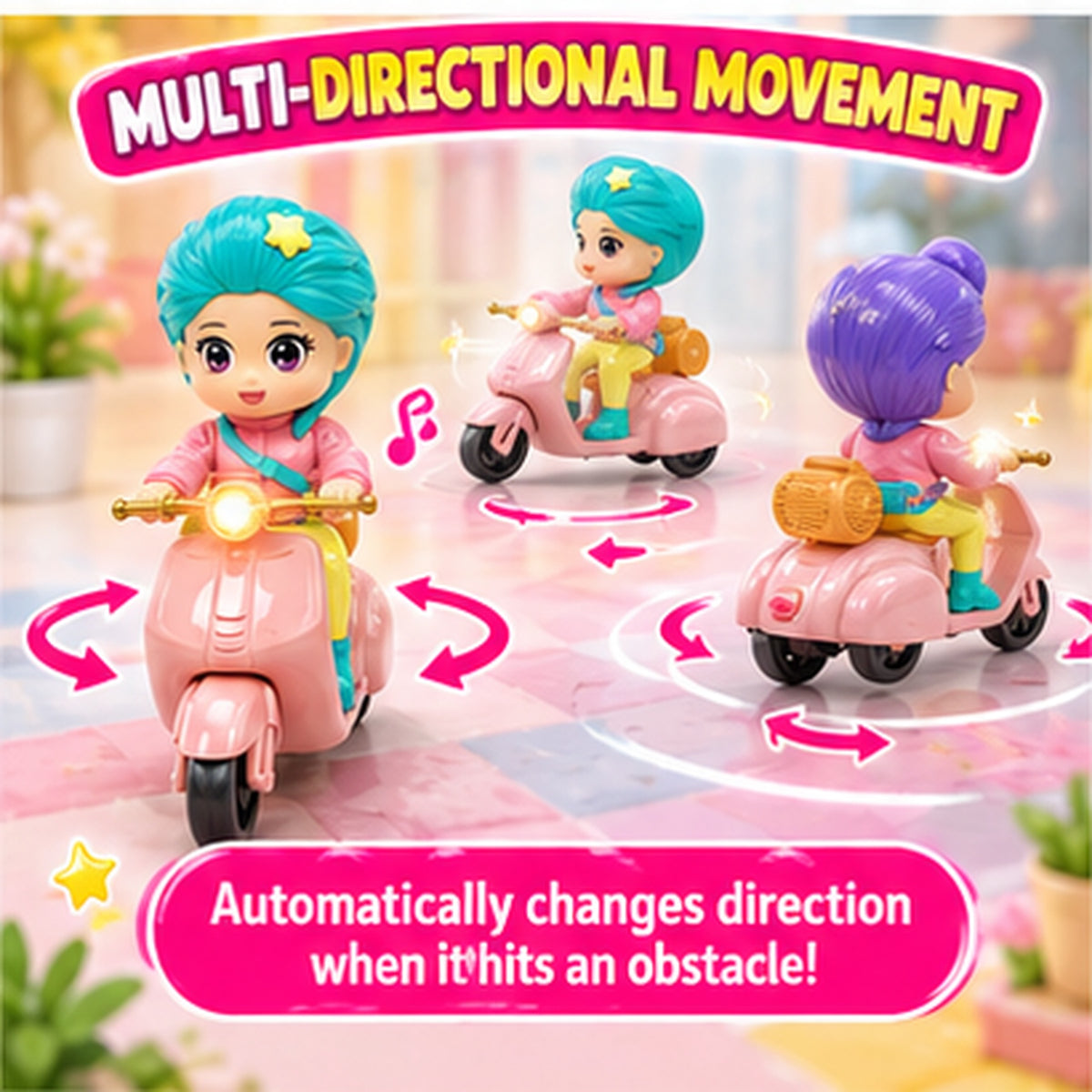 Fashion Doll with Electric Toy Scooter