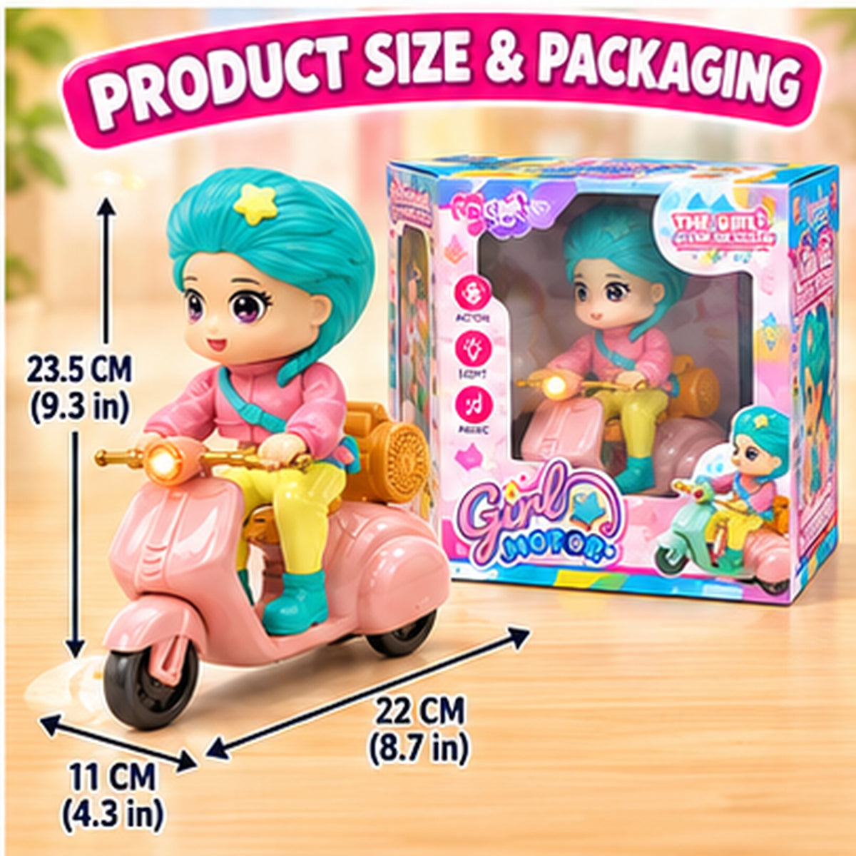 Fashion Doll with Electric Toy Scooter