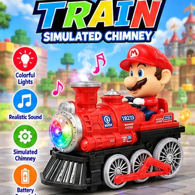 Interactive Musical Train Toy with Cartoon Character