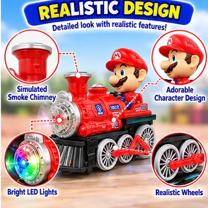 Interactive Musical Train Toy with Cartoon Character