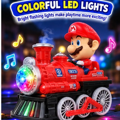 Interactive Musical Train Toy with Cartoon Character