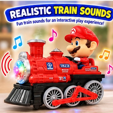 Interactive Musical Train Toy with Cartoon Character