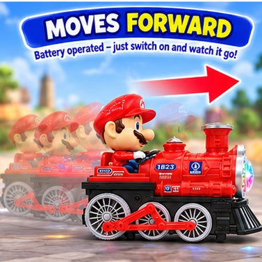 Interactive Musical Train Toy with Cartoon Character