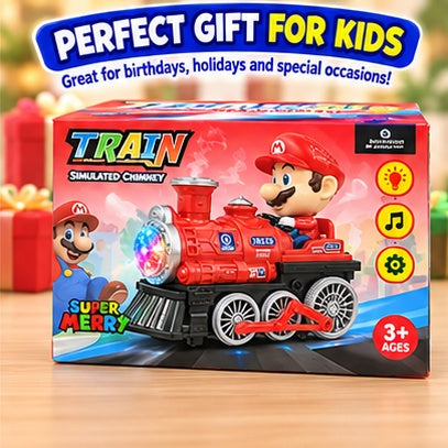 Interactive Musical Train Toy with Cartoon Character