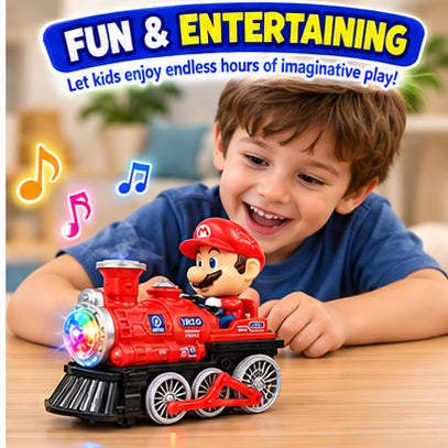 Interactive Musical Train Toy with Cartoon Character